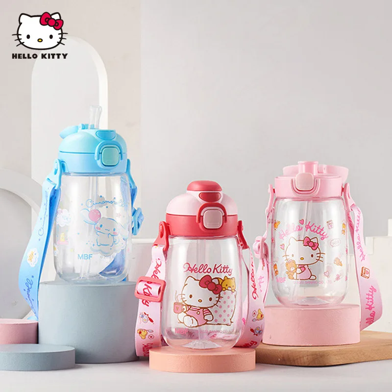 

500Ml Kawaii Sanrios Kuromi Cinnamoroll Plastic Sippy Cup Cute Cartoon Anime My Melody Portable Water Bottle Coffee Cup Gifts