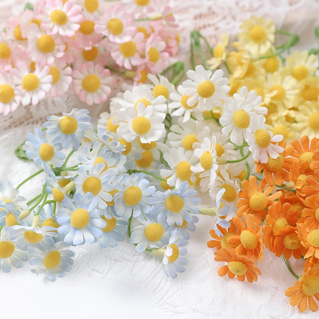 5pcs Silk Daisy Flowers Artificial Flowers Heads DIY Craft Wreath