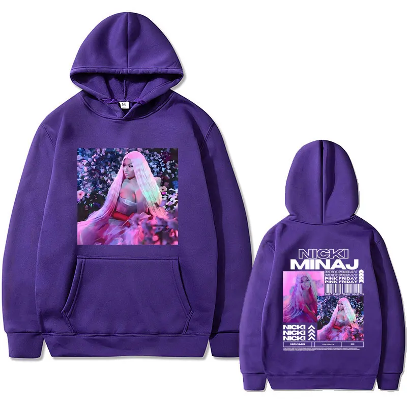 Nicki Minaj Pink Friday Album Print Hoodie Men's Hip Hop Oversized Streetwear Men Women Fashion Hoodies Male Vintage Sweatshirt