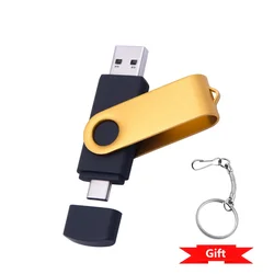 Dual Type - C USB Flash Drive - High - Capacity OTG Storage Solution - 64 GB (Yellow Type C 2.0)