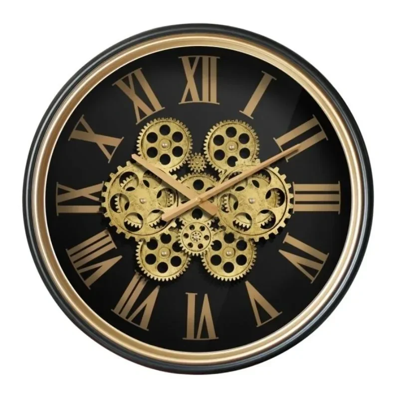 

Really Move Gear Wall Clock Easy To Read Roman Number Metal Wall Decor