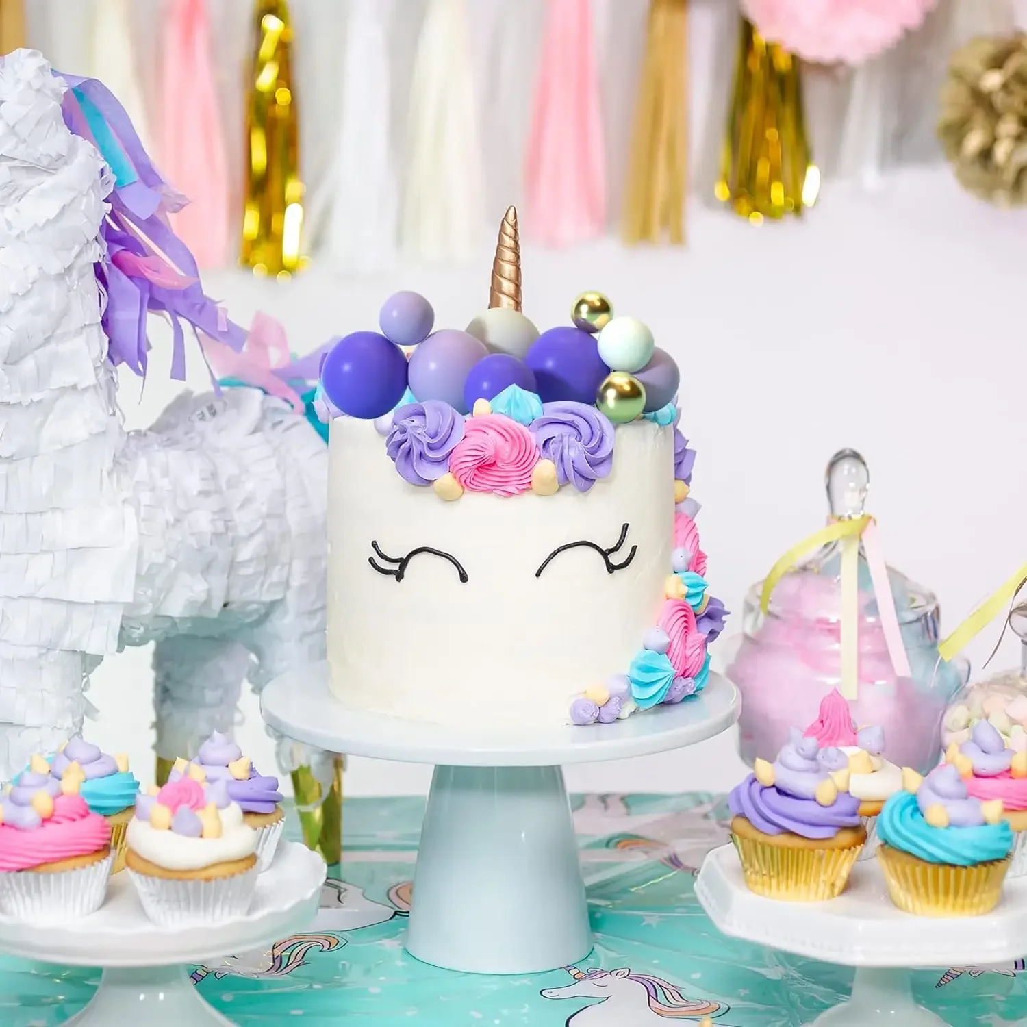 32 Stück Kugel-Kuchenaufsatz, Dekorationen, Mini-Luftballons, Kuchenaufsatz, Sticks, Schaumstoff-Kugeln, Kuchen-Picks, Kuchendekorationen – Detail 8
