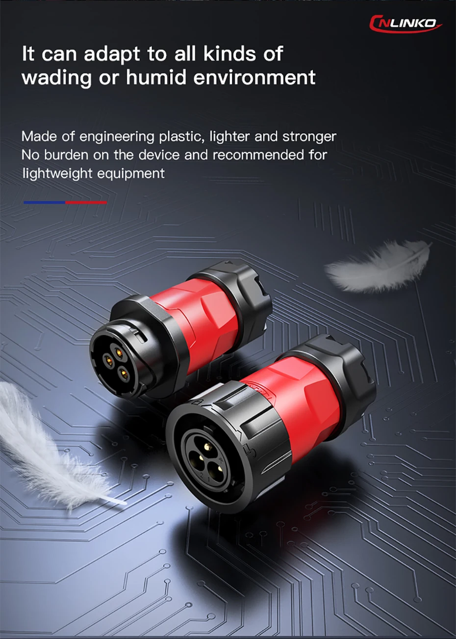 Description Picture 6 of itemCNLINKO M20 Electrical Waterproof Connector 2 3 4 5 7 9 12 14 Pin Solder Wiring Terminal Aviation Plug Industrial Panel Socket