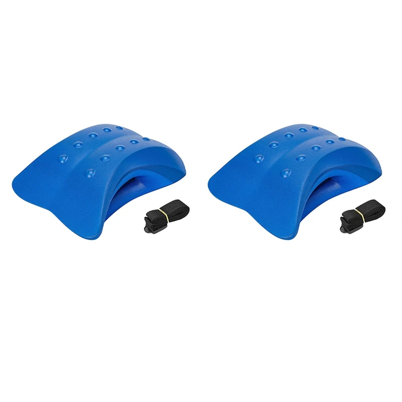 

2X Lower Back Stretcher Foam Device ,Lumbar Support Device, Spinal Deck Pain Relief ,Lumbar Traction Cushion Blue