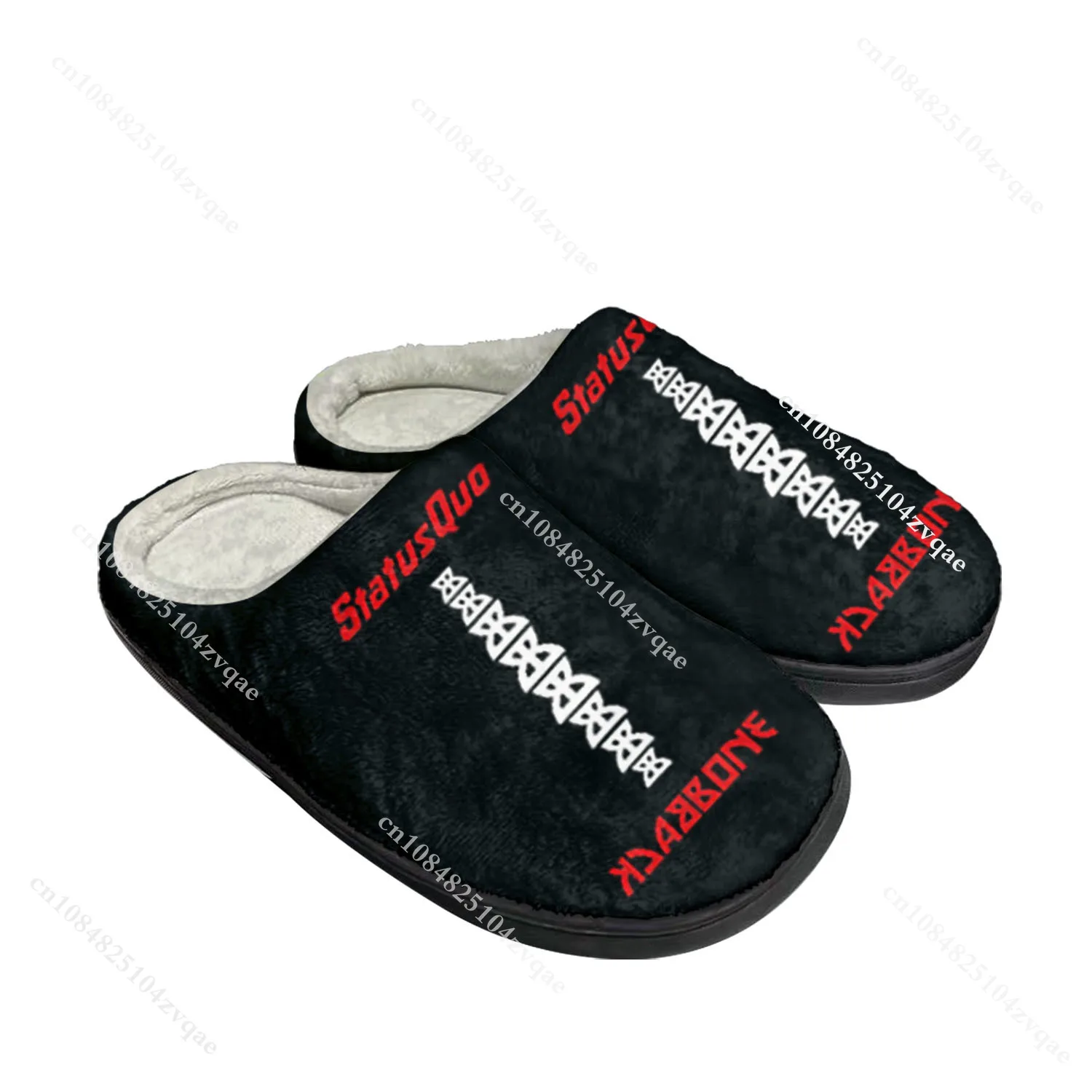 Status Quo Rock Band Fashion Home Cotton Custom Slippers Mens Womens Sandals Plush Bedroom Casual Keep Warm Shoe Thermal Slipper