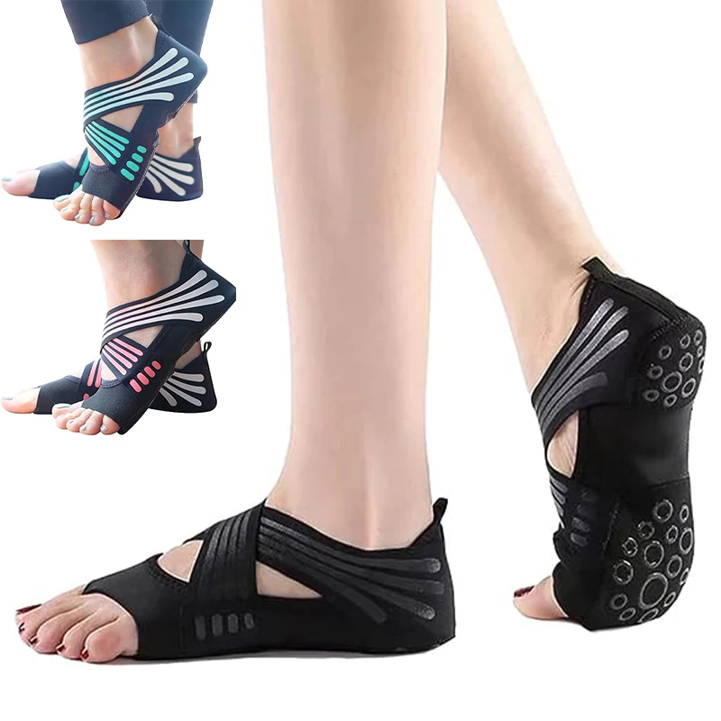 Non-slip Yoga Socks Women Toeless Anti-skid Pilates Shoes Woman Socks  Breathable Sports Socks for Pilates Yoga Ballet Workout