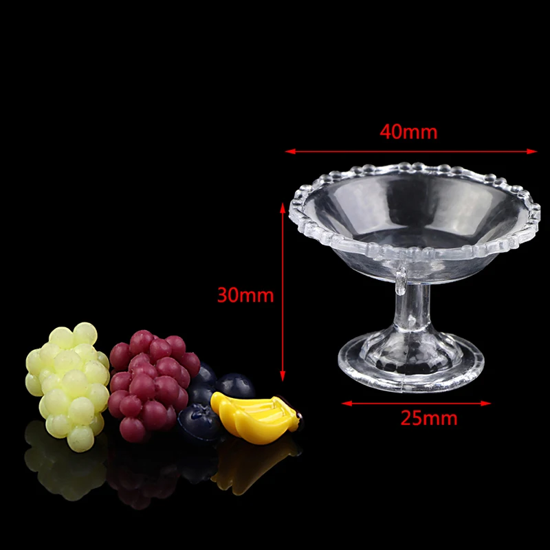 1Set 1:12 Dollhouse Miniature Dessert Pan Cake Stand Fruit Tray W/Fruit Decor Toy Mini Afternoon Dessert Food Kitchen Toy 3