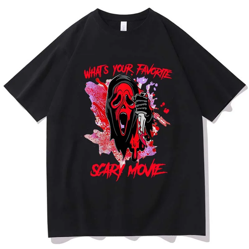 Scream VI TShirt for Men Unisex Cotton Casual Horror Ghost Basic T