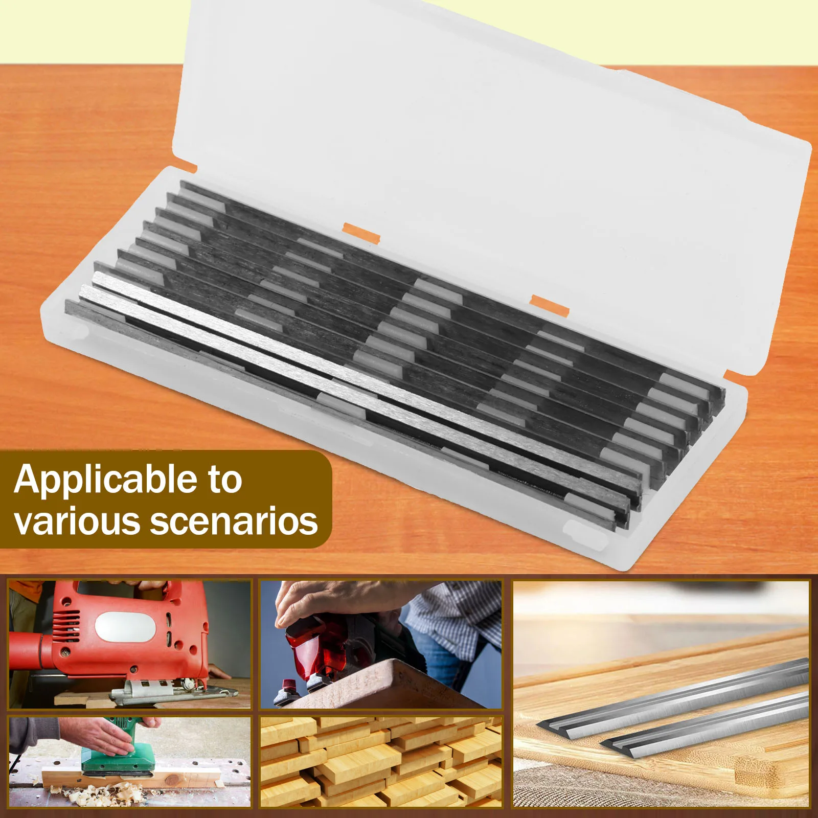 3-1/4" Carbide Planer Blades High Hardness Double Edges Planer Knife Blades Replacement for Most 3 Plus1/4 Inch 10pcs