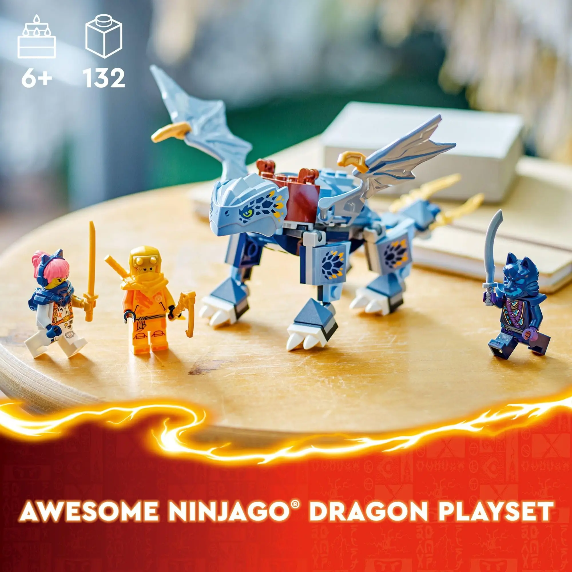 LEGO NINJAGO Young Dragon Riyu Playset with 3 Ninja Minifigures