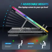 Gaming Laptop Cooling Pad with 15 Quiet Fans, 12-17.3 Inch, Adjustable Height, 2 USB Ports, Phone Stand - Image 4