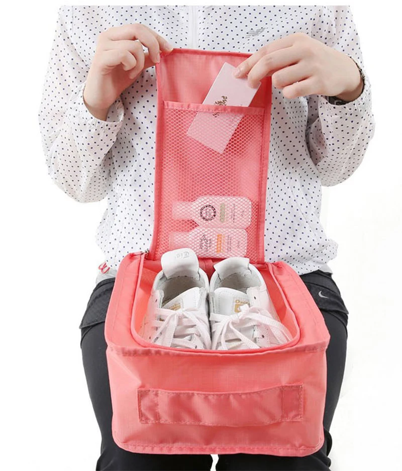 Portable Oxford Folding Shoe Storage Bag Travel Organizer