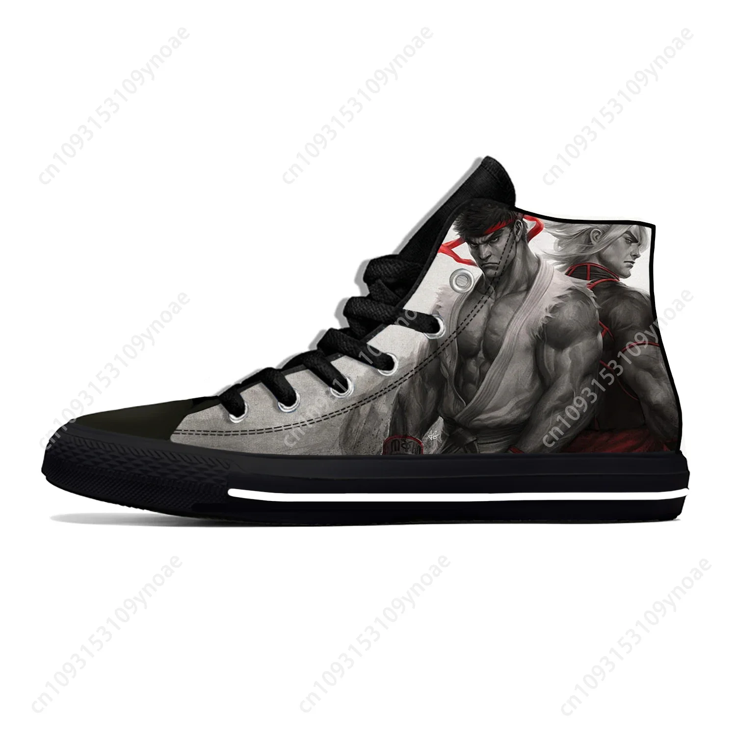 Game Street Fighters Graphic High Top Sneakers Mens Womens Teenager High Quality Canvas Sneaker Casual Couple Shoes Custom Shoe 2