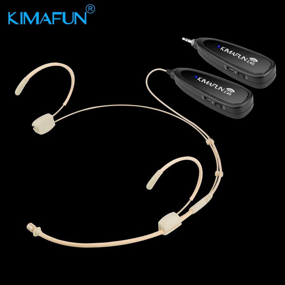 Kimafun-会議用のダブルイヤーマイク,送信デバイス,2.4g,30〜50m