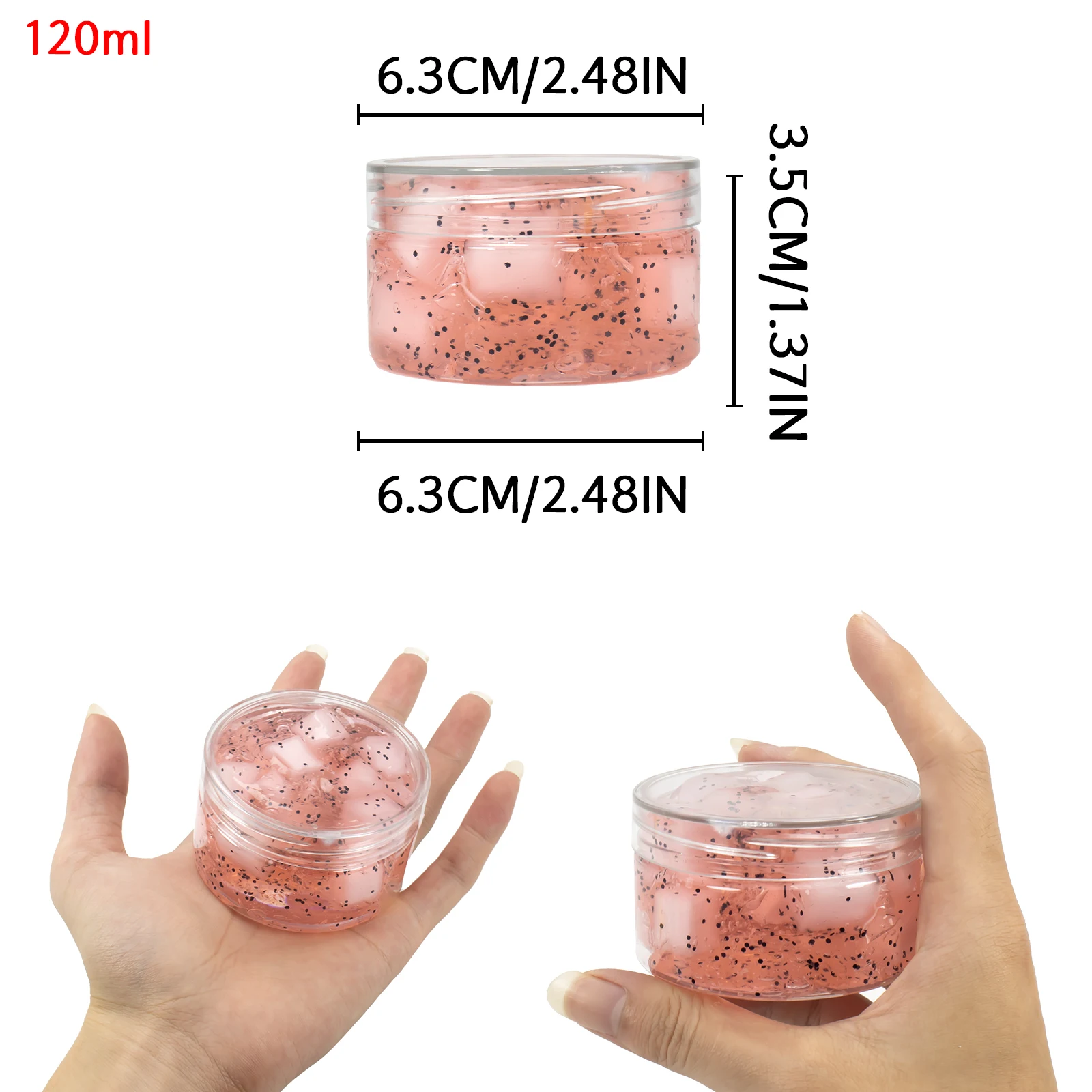 120ML Jelly Cube Crunchy Pre-Made Crystal Slime Kit, Super Stretchy Stress-Relief Sensory Toy, Christmas Gift Party Favors Gift 2