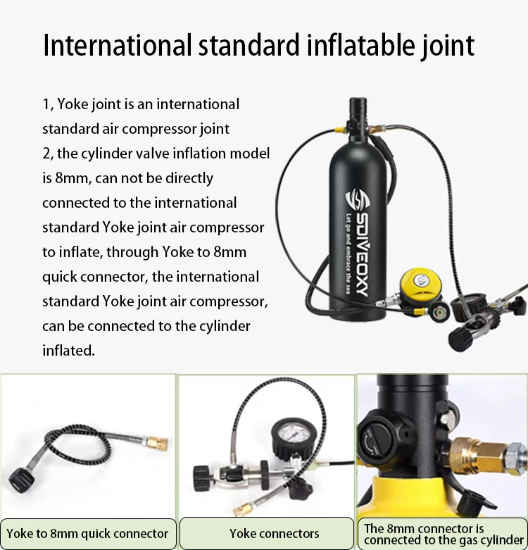 4L Scuba Diving Cylinder Oxygen Tank Set Snorkeling Respirator Fish Gill Oxygen