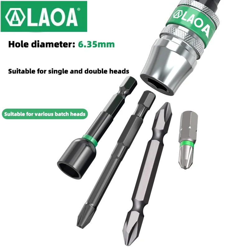 LAOA 6.35mm 스크루 드라이버 확장 육각 핸들 확장 연결로드 합금강 스크루 드라이버 비트 홀더 전동 공구 1/4''