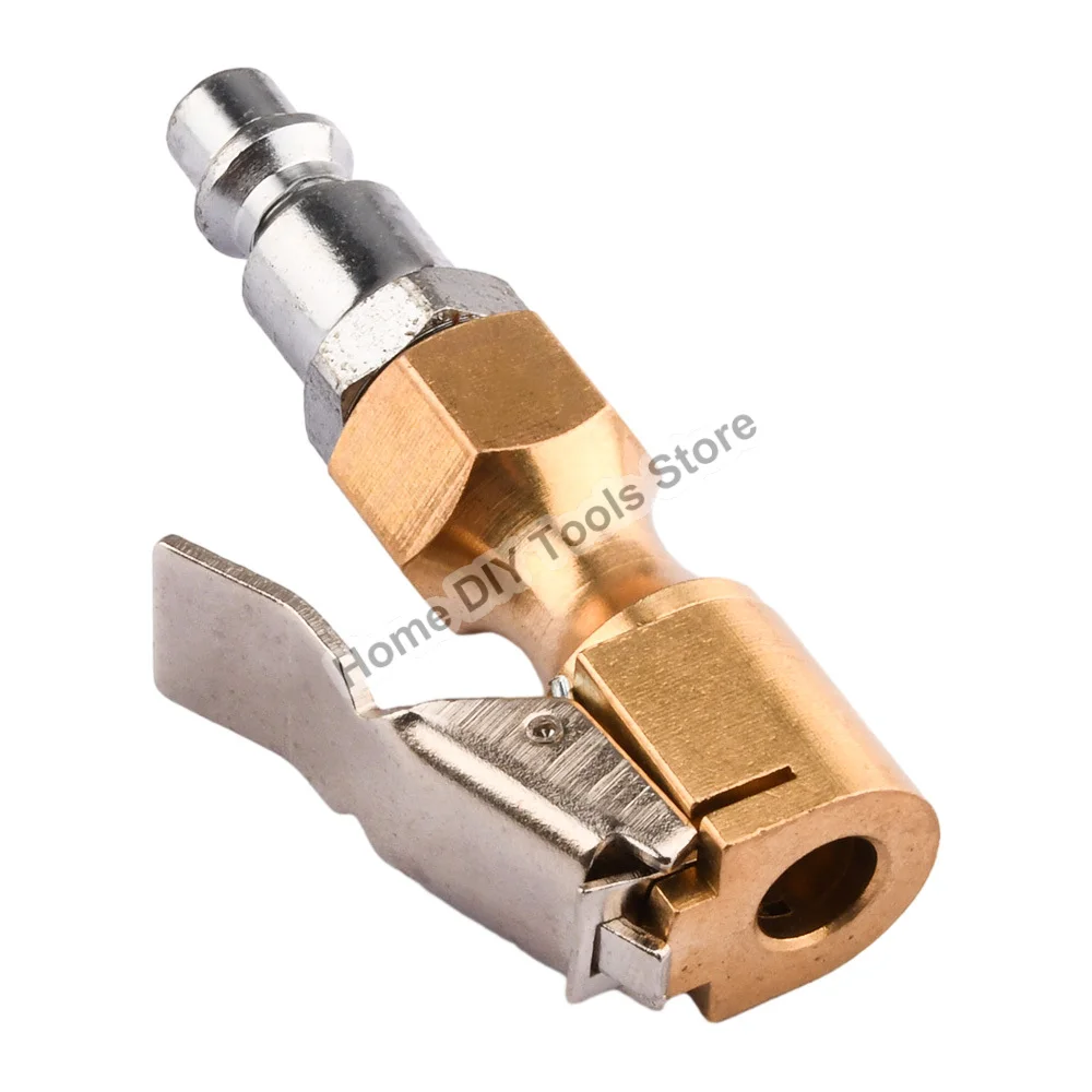 Car Tire Air Chuck Inflator Pump Valve Connector Clip-on Adapter Car Brass Tyre Wheel Valve For Inflatable Pump