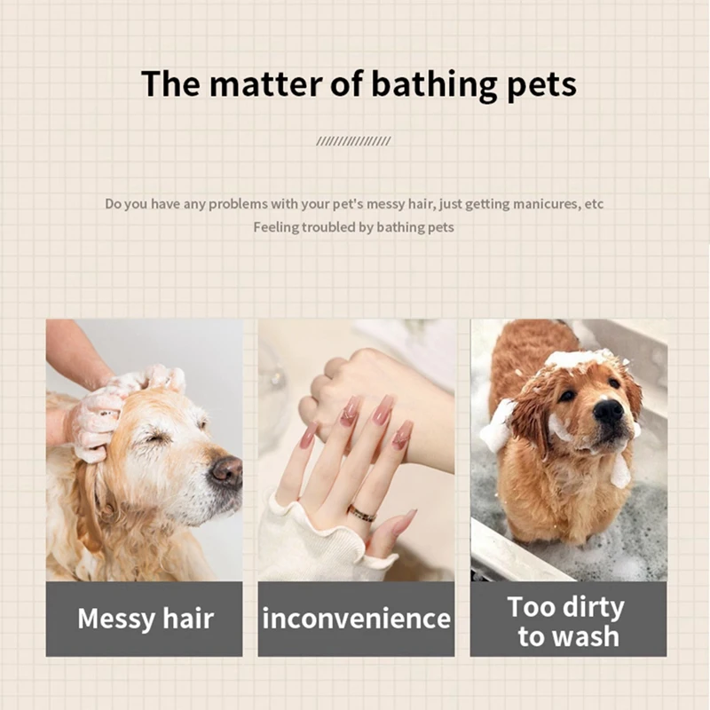Pet Cleaning Brush Spray Massage Combing One Click To Remove The Fur, Bathing Hair Removal, Cats And Dog Pet Supplies Durable A