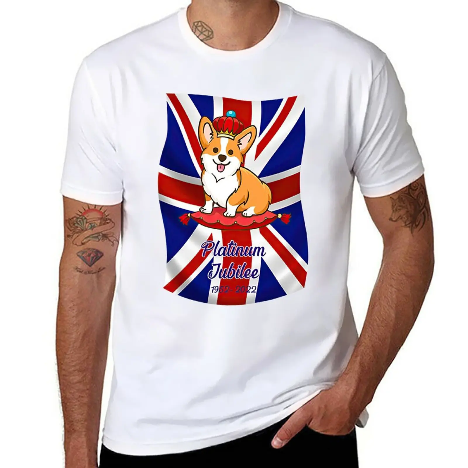 New Platinum Jubilee 2022 Corgi Cute T-Shirt Sport Fan T-Shirt Divertente T-Shirt Taglie Forti Magliette Grandi E Alte Da Uomo