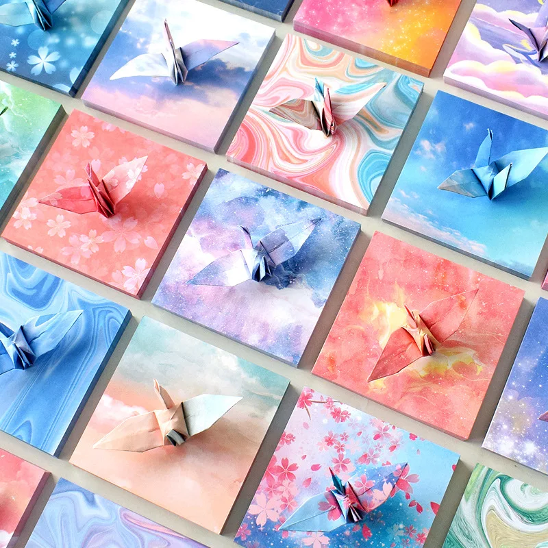 400 Sheets Galaxy Outer Space Origami Paper Cranes Paper Decor Folded Origami Paper for Kids DIY Arts Christmas Craft Projects