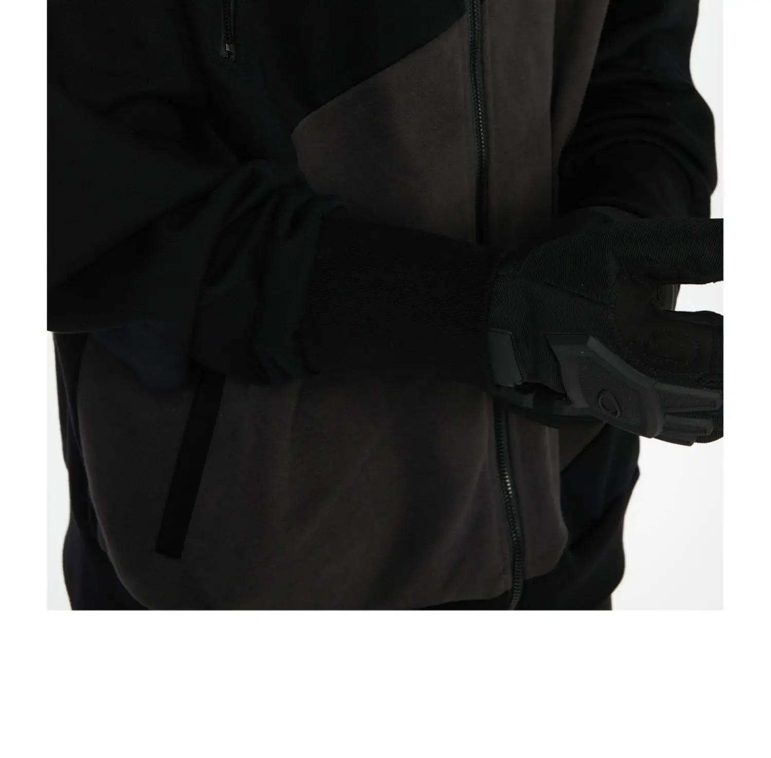 Pupil travel 22W Zippered Hoodie  diagonal splicing cotton techwear aesthetic gorpcore