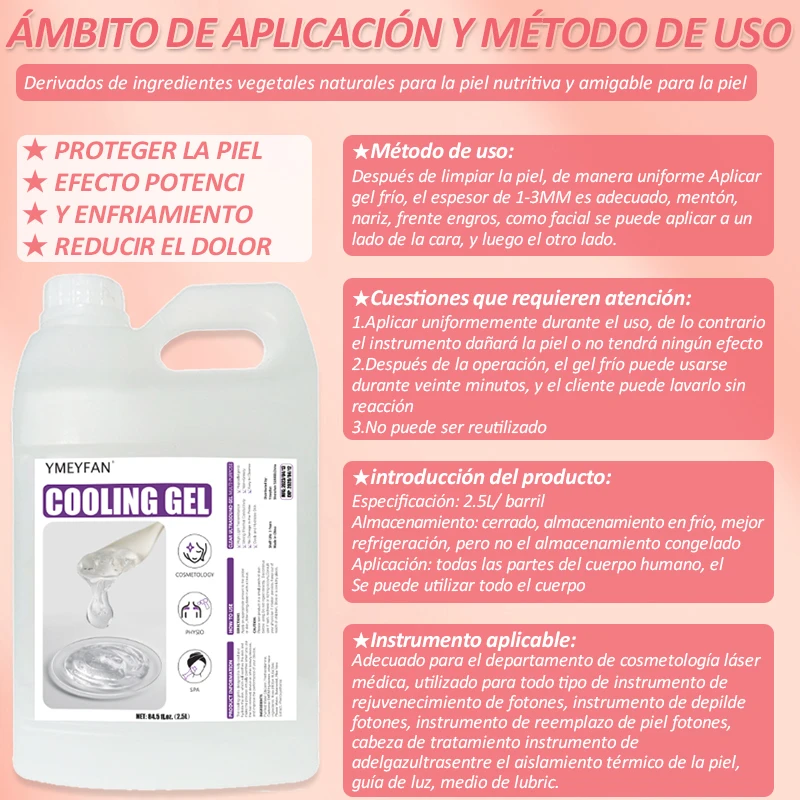 2.5L Gel Conductor Radiofrecuencia y Cavitacion Clear Contact Gel for Ultrasound Beauty Face and Body Skin Care