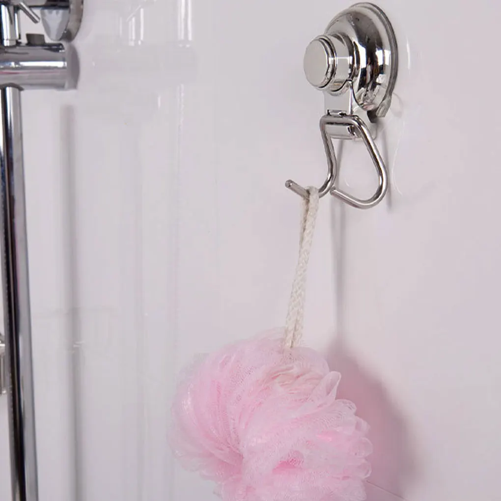 Vacuum Stainless Steel Suction Cup Hook Load capacity 7.5kg Double Hooks Wall Hook Kitchen And Bathroom Moisture-proof