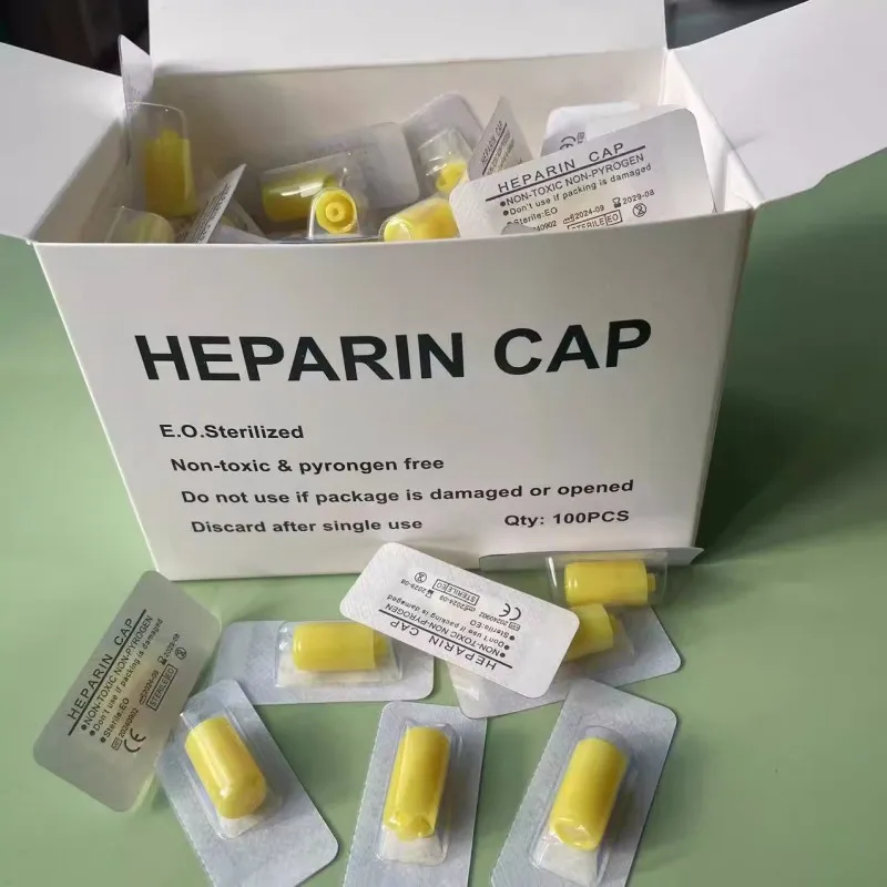 100pcs Disposable Heparin Cap IV Cannula Catheter Heparin Caps for Animals Dog Cat Veterinary Medical Consumables