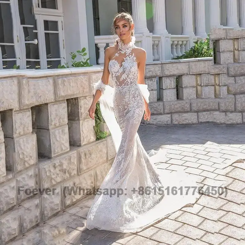 

Женское свадебное платье с юбкой годе It's yiiya, белое кружевное платье с открытой спиной и аппликацией на лето 2019