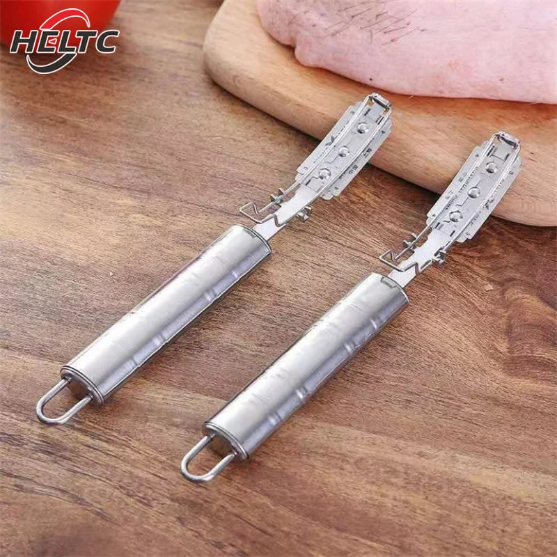 1PCS Kitchen Stainless Steel Scraping Pig Hair Knife Chicken Duck Hair Scraper Cooking Meat Tools Poultry Removal Knife
