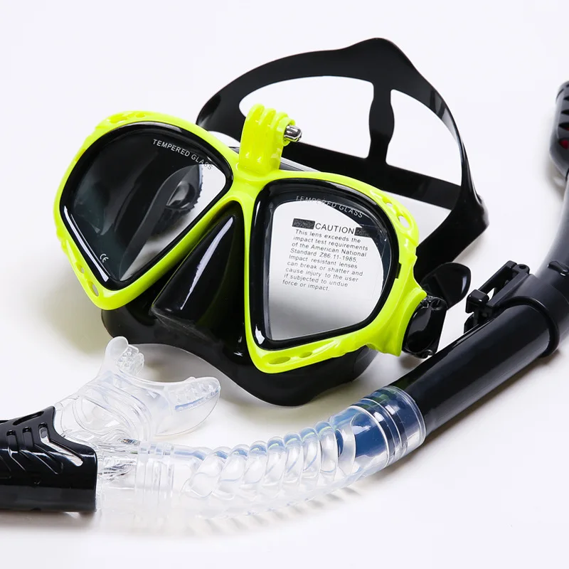 Professional Underwater Snorkeling Set, Scuba Diving Mask, Anti-Fog Goggles, Adult Swimming Pool Equipment, GoPro Camera