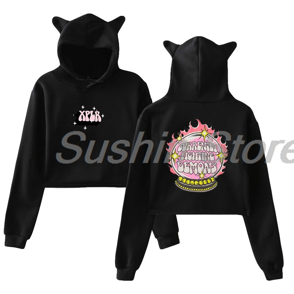 

Sam and Colby XPLR CFD Pullover 2024 New Logo Merch Cat Ears Hoodie Long Sleeve Streetwear Crop Top Women's Clothes