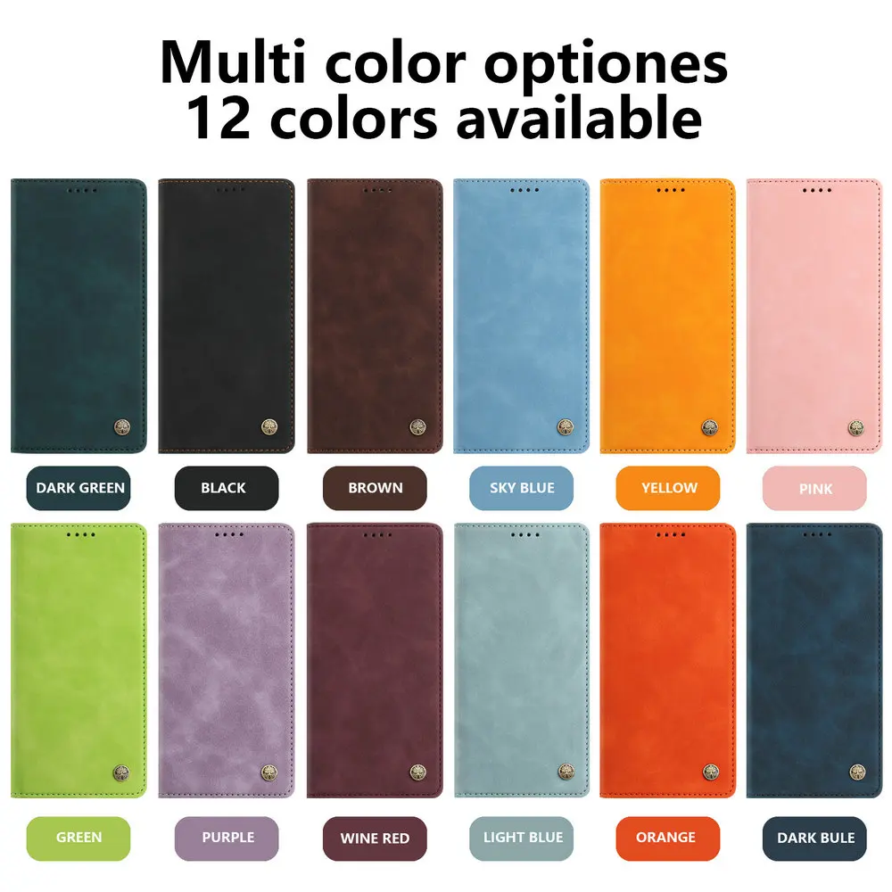 Luxury RFID Leather Wallet Case with Magnetic Flip Cover