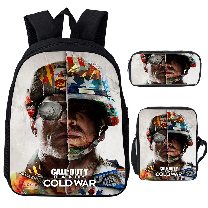 Call Of Duty Black Ops Zaino 3 Pezzi Set Cold War Game Print Zaini Ragazze Ragazzi Daily Bookbag Bambini Call Of Duty Zainetto