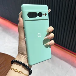 Premium Liquid Silicone Skin - Feel Shockproof Protective Case in Elegant Design - Pixel 7A (Light Cyan)