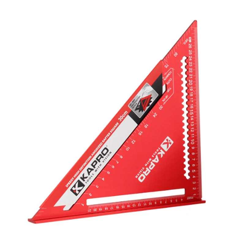 Kapro 7/12 인치 삼각형 눈금자 두꺼운 알루미늄 합금 Swanson Speed ??Square Metric Joiner 목공 용 각도 마킹 게이지