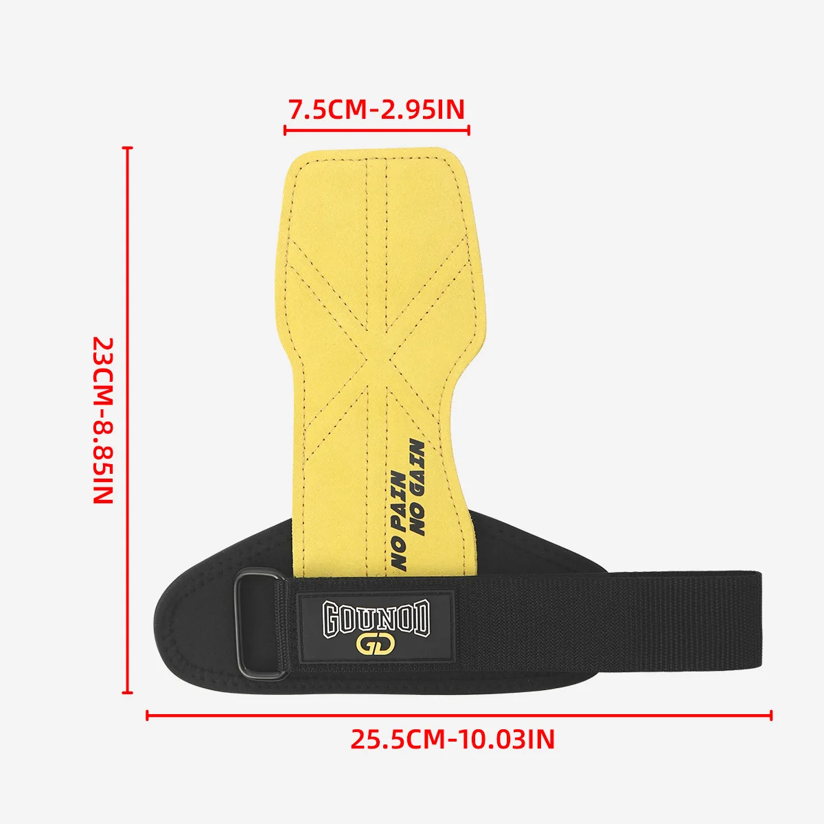 Description Picture 2 of item1Pair Cowhide Hand Protector Fitness Glove for Weightlifting Horizontal Bar Gym Wrist Protector Pull Up Crossfit Assistance Band