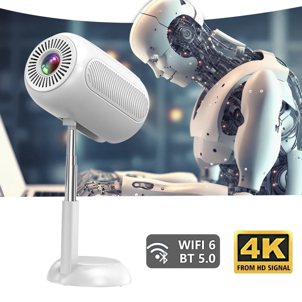 TS-6 4K Projector Android 250ANSI 1280*720P Home Cinema Theater Office Outdoor Smart Portable Projector Movie TV Channel Play