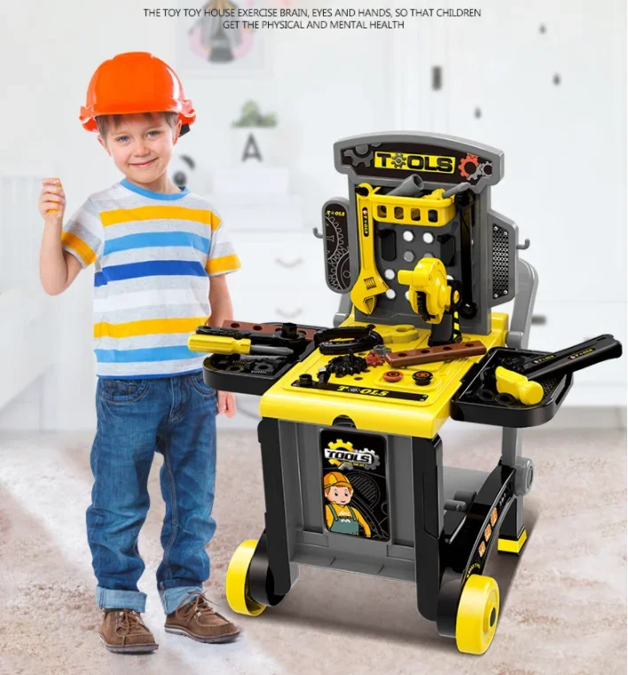 3 in 1 Children's Tools Box Simulation Screwdriver Electric Drill Helmet Tools Kit Kids Play House Interactive Toy Baby Gift