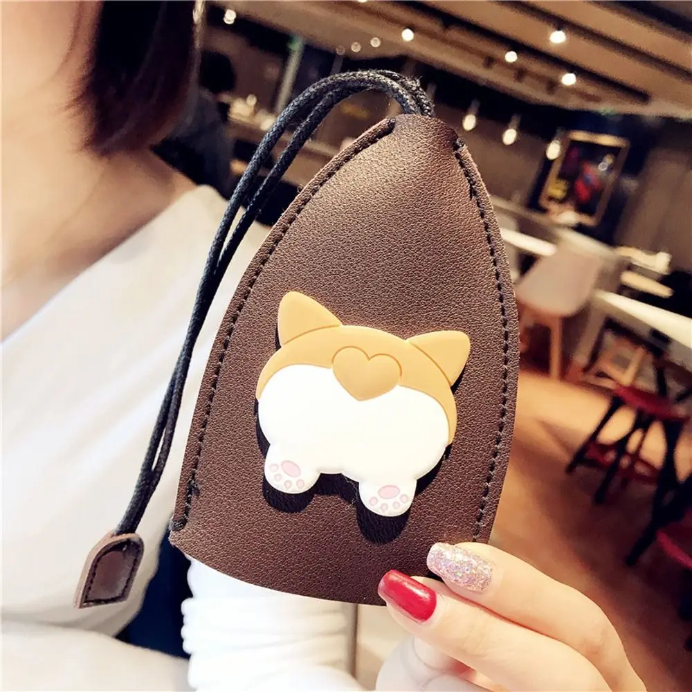 Cartoon Animals Key Bag PU Leather Dog Key Wallets Housekeepers Car Key  Holder Door Key Case Cute Keychain Pouch