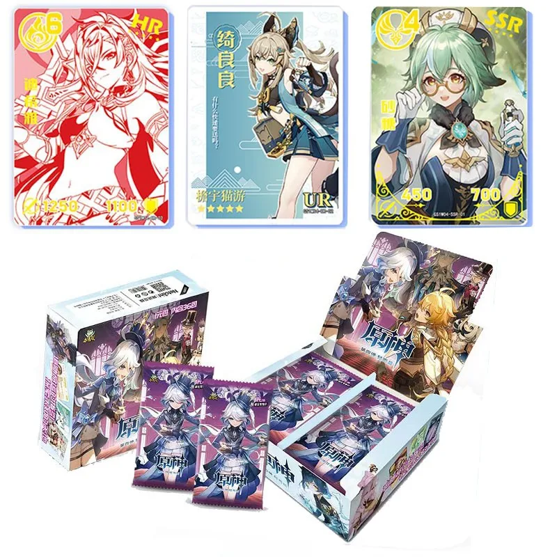

Game Anime Genshin Impact Figure Model Cards Collection HR UR CR KR SSR Ganyu Hutao Keqing Desk Decoration Metal Card