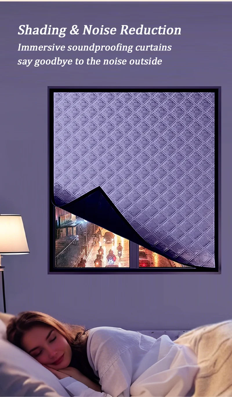 Waterproof Cotton Curtains - Windproof Window Drapes | Thermal Insulation & Frost Resistant Film