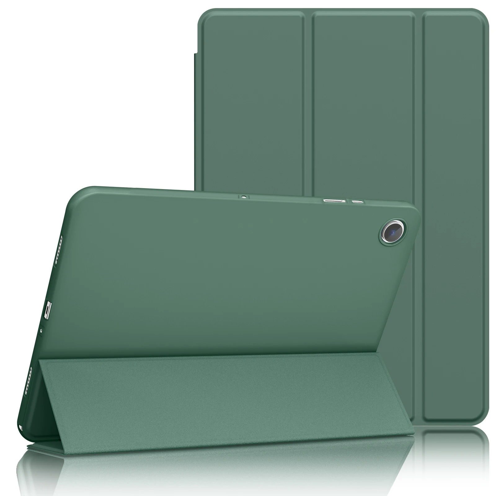 Smart Tri-Fold Shockproof Protective Case - Soft TPU Liquid Silicone PU Cover