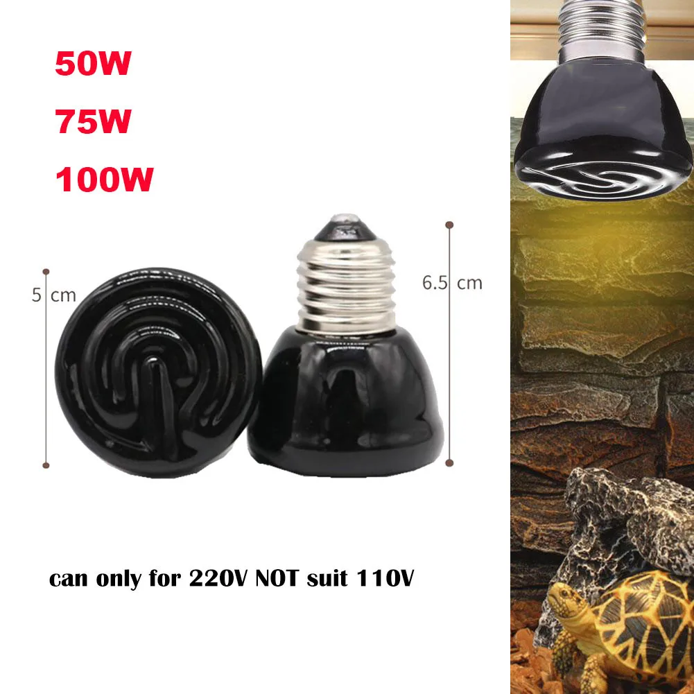 2pcs 220V Pet Reptile Heat Lamp turtle warm light Kit Clip holder E27 Holder Heating Lamp Tortoises Basking lighting C1