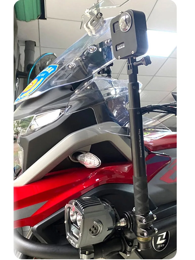 suporte da câmera da bicicleta motocicleta guiador monopé para um gopro max hero câmera sony invisível selfie stic