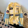 American New Retro Hiphop Fried Arcade Car Racing Suit Jacket Y2K Fashion Gothic Punk Style Baseball Uniform Tide Men And Women