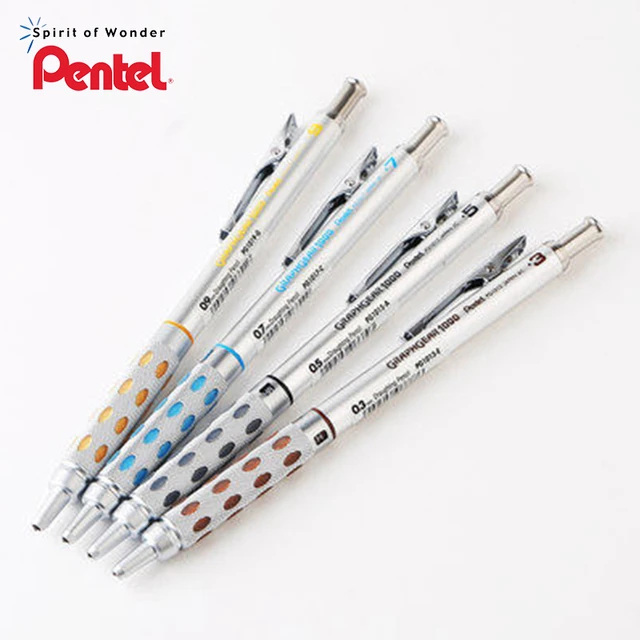 4 Pentel GRAPHGEAR 1000 Mechanical Drafting Pencil Set  PG1013/15/17/19(0.3/0.5/0.7/0.9mm) Mechanical Pencil 0.5 Stationery -  AliExpress