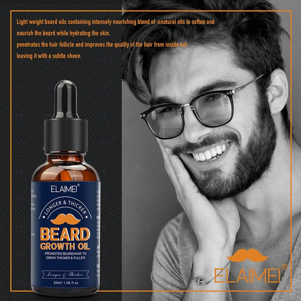 Beard Oil for Men Beard Growth Oil Conditioner Mustaches Growth Stronger Thicker Fuller Softener Faster Beard Oil