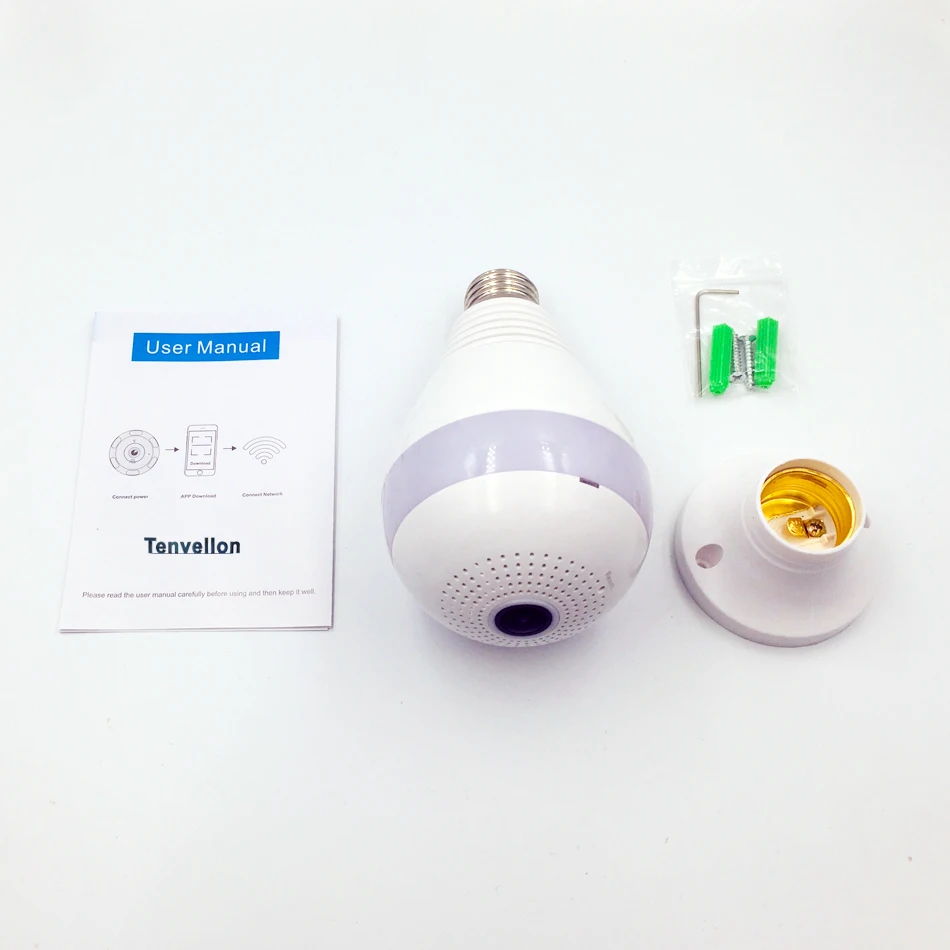 360° Fisheye Panoramic Bulb Wifi Camera wireless 1080p 2mp hd home security camera ip lighting night vision two audio lamp cameras Motion Detection 19 Se32d5001a1064b939f0841187a7e2b75E
